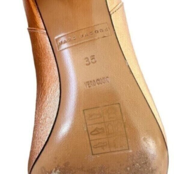 Marc Jacobs Rocket Chelsea Rose Gold Round Block Heel Ankle Booties Size 5 - Picture 10 of 11